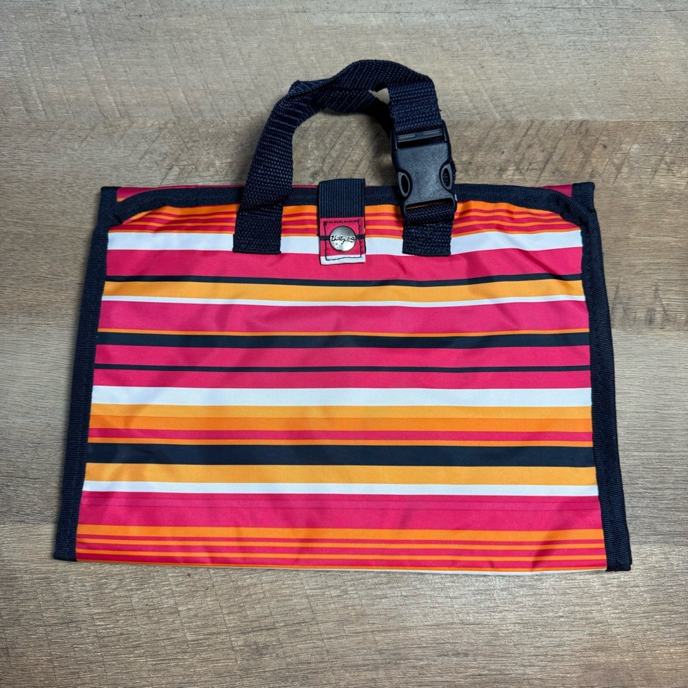 Thirty One Fold Up Family Organizer in Pinstripe Punch Travel/Toiletry Bag - Picture 6 of 8